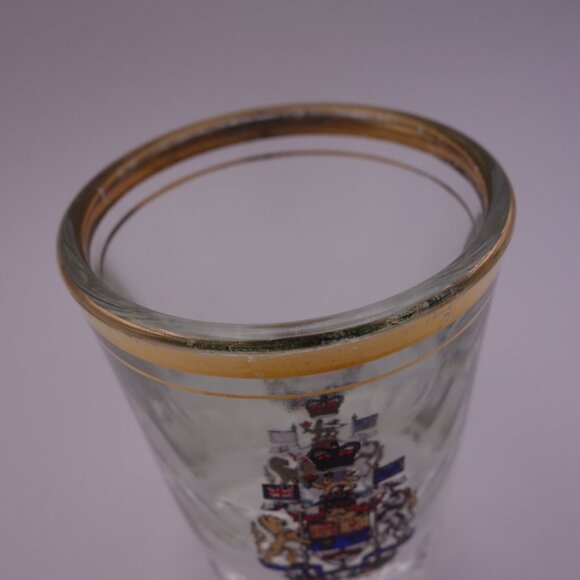 Set of Two(2) Canada A Mari usque ad Mare Shot Glasses with Gold Rim - Picture 8 of 11